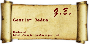 Geszler Beáta névjegykártya