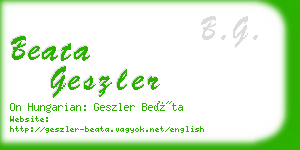 beata geszler business card